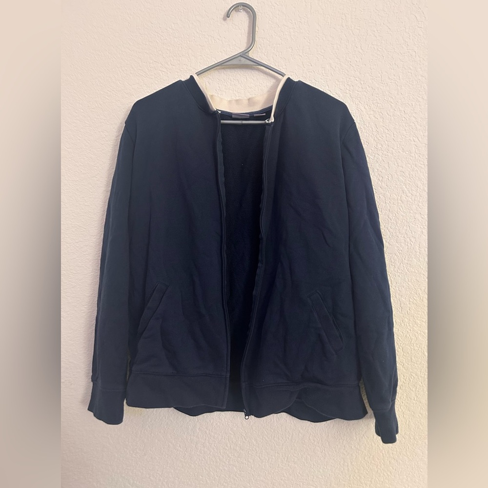 Laura Scott Navy Blue Zip-Up Jacket